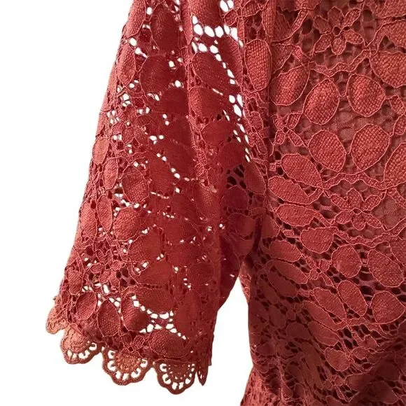 Baltic Born Brown and Orange Wrap Maxi Dress with Ruffled V-Neck - Picture 4 of 15